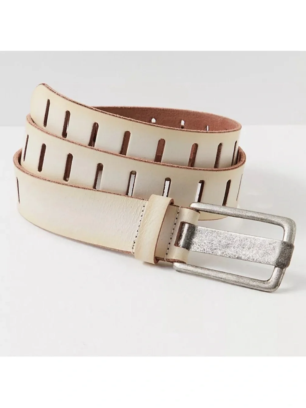 Free People We The Free Jona Belt ivory Distressed NWOT